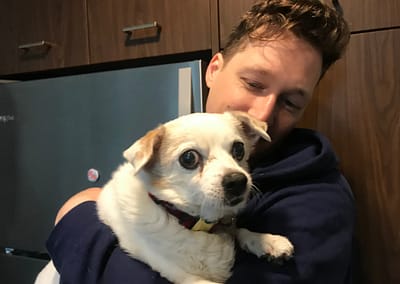 Mikey and elder chihuahua Olive