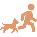 Person running with a pup