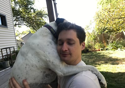 Boxer hugs from Couch Park's Malarkey