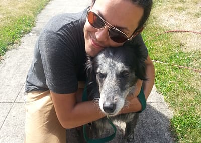 Cuddling Old Town Chinatown doggo Violet