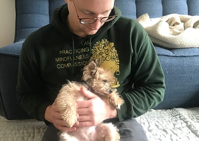 Massaging Mimi the yorkie