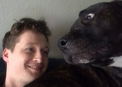 Mikey and Chance the big dog